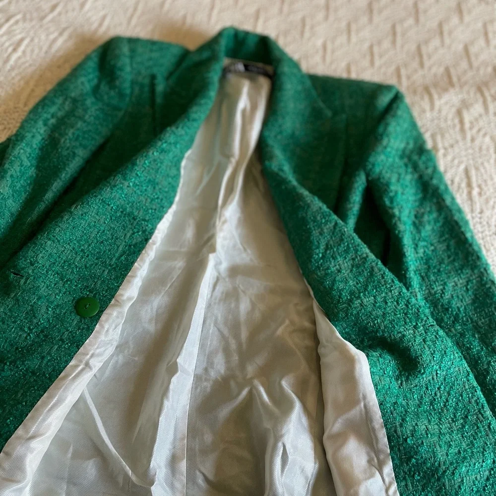 ZARA BUTTON TEXTURED WEAVE BLAZER - Picture 12 of 16